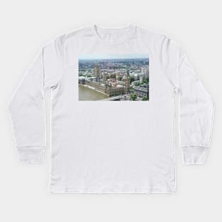 Palace of Westminster London Eye view Kids Long Sleeve T-Shirt